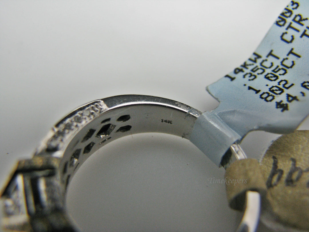 H225 Amazing 14k Two Tone Engagement Ring Size 6.75 with Diamonds