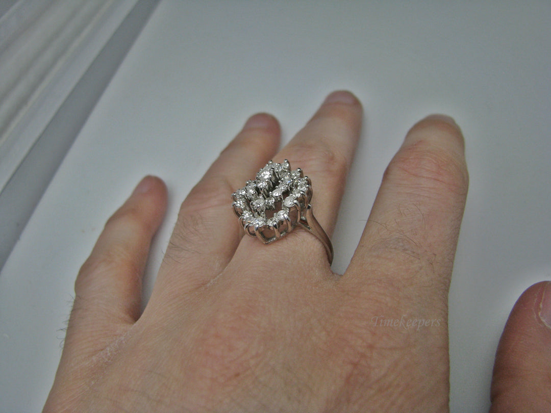 H219 Gorgeous Pear Shaped Diamond Ring in 10k White Gold Size 6.5