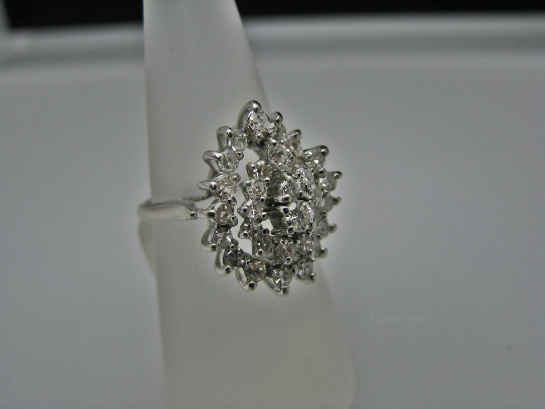 H219 Gorgeous Pear Shaped Diamond Ring in 10k White Gold Size 6.5