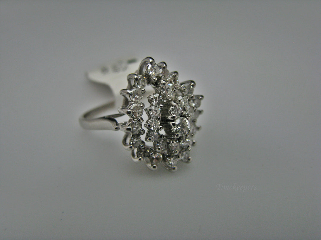 H219 Gorgeous Pear Shaped Diamond Ring in 10k White Gold Size 6.5