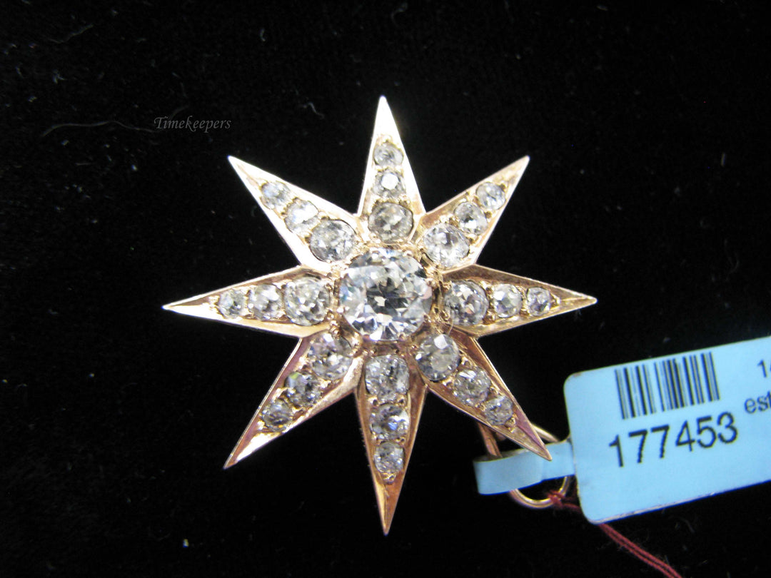b469 Stunning 14kt Yellow Gold Diamond Star Pendant
