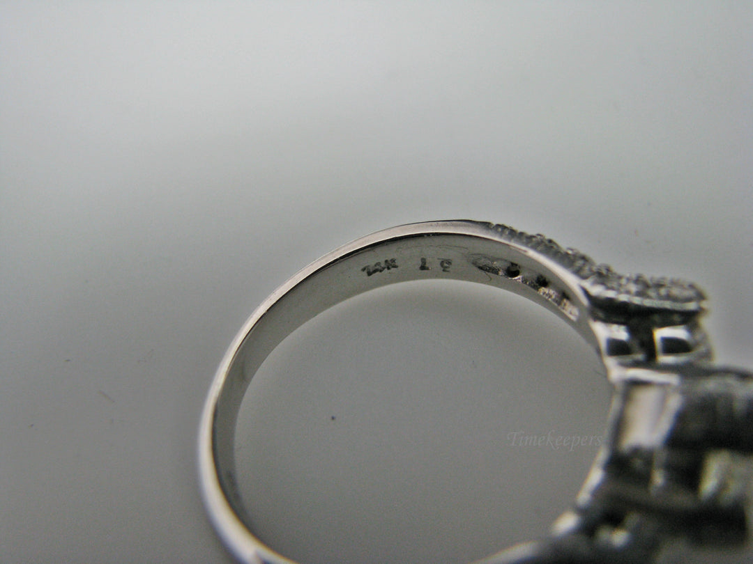 H224 Stunning 14k White Gold Engagement Ring Size 5.75 with Diamonds