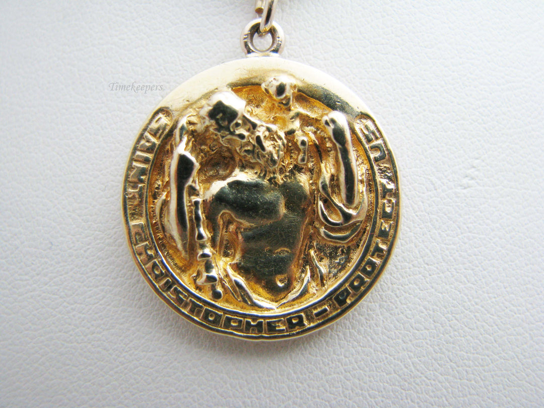 b480 Religious Saint Christopher "Protect Us" Pendant with 20" chain