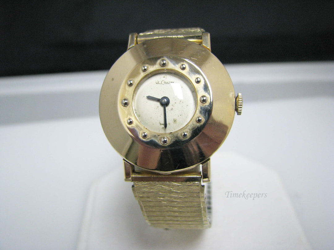j123 Nice Vintage 14k YG Lecoultre Watch with Speidel Stretch Band