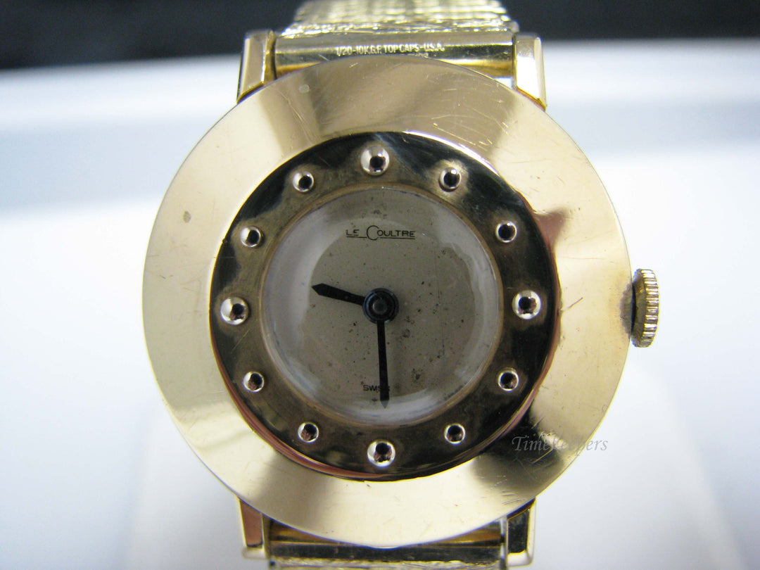 j123 Nice Vintage 14k YG Lecoultre Watch with Speidel Stretch Band