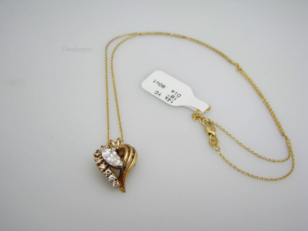 b161 Stunning 14k Diamond Heart pendant with chain
