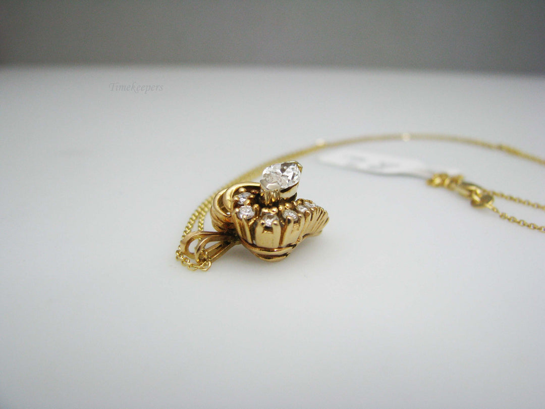 b161 Stunning 14k Diamond Heart pendant with chain