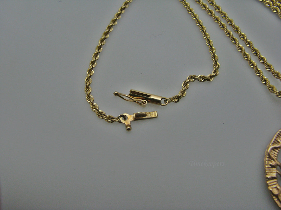 H273 Beautiful 14k Rose Gold Cancer Sign Zodiac Pendant on 20" Yellow Gold Chain