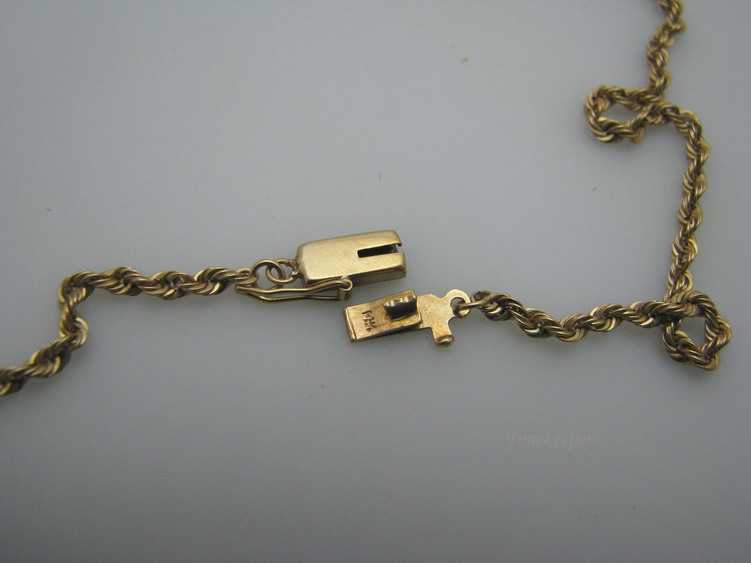 H274 Stunning 18k YG Coral and Citrine Pendant on 24" 14k Yellow Gold Chain