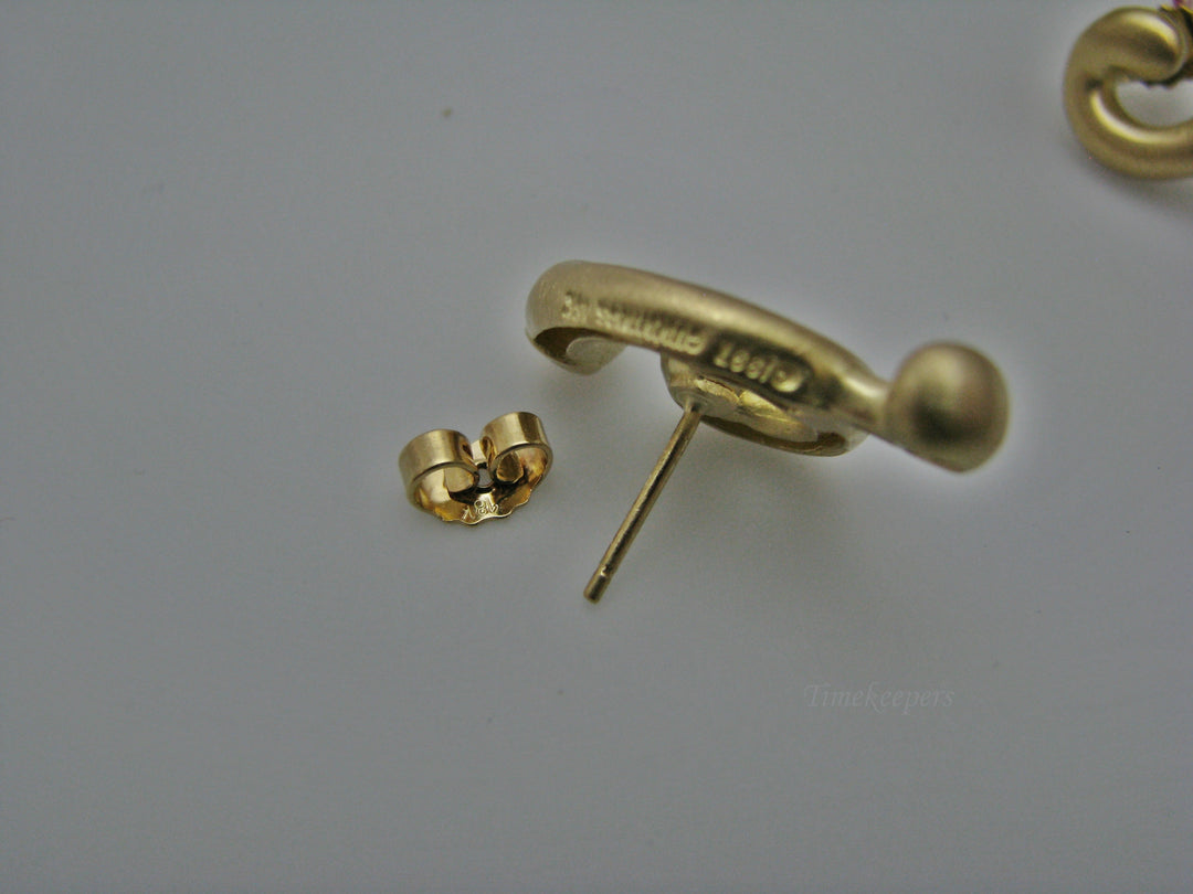 H270 Unique 18k Yellow Gold Pierced Earrings