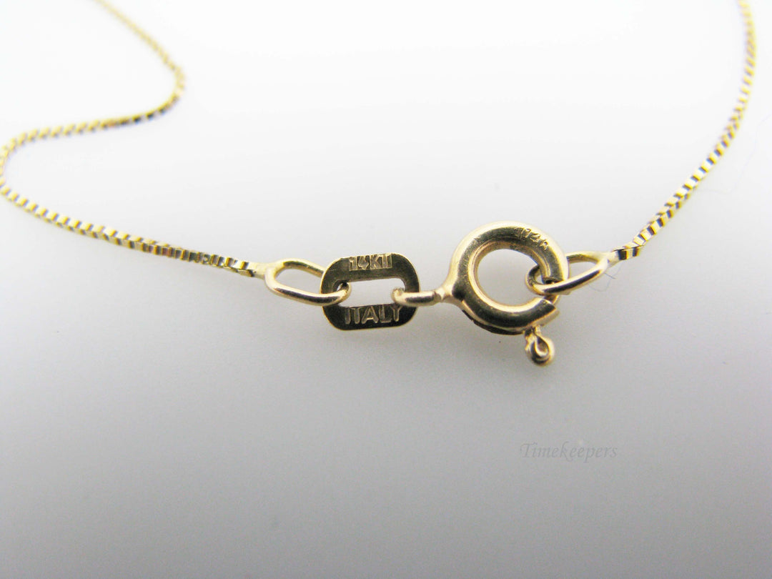 j173 Beautiful Vintage 10k Yellow Gold Diamond Pearl Pendant on 14k Gold Chain