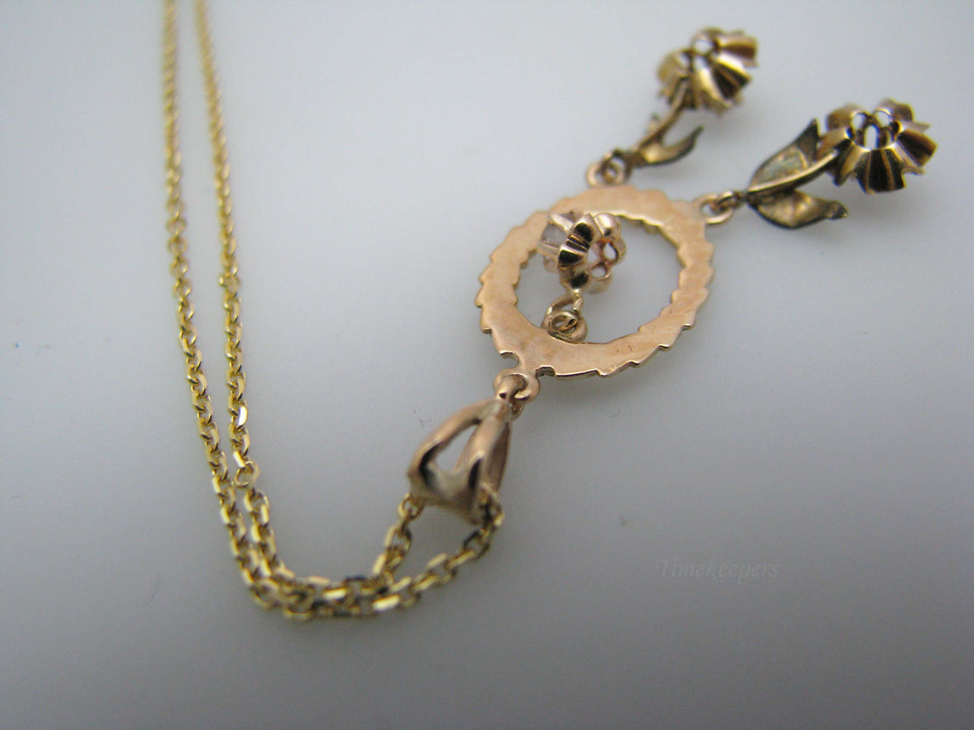 j176 Beautiful Vintage 14k Yellow Gold Pendant with Moissanite on 18" Chain