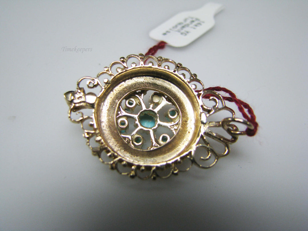 b500 Beautiful 14kt Yellow Gold Turquoise Pendant