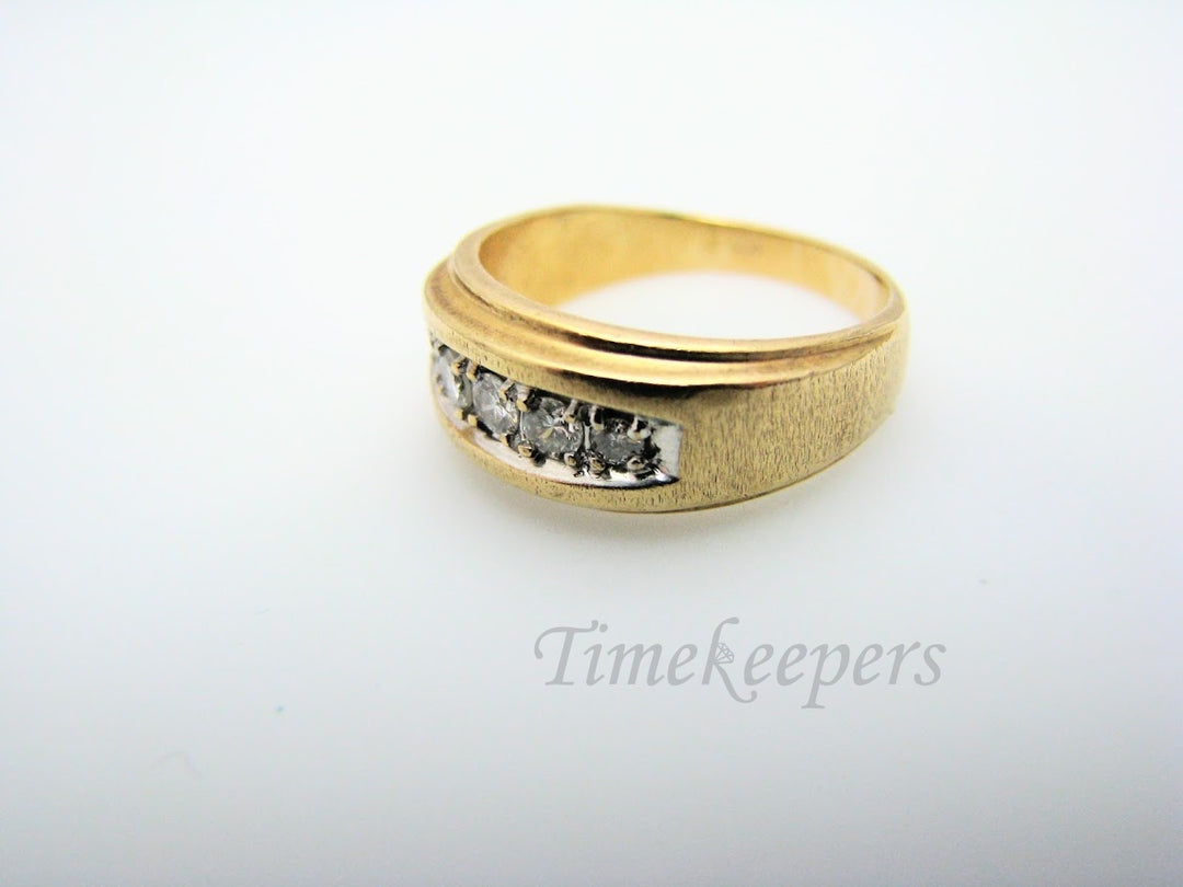 H307 Unique Diamond 14k Yellow Gold Wedding Band in Size 6.5