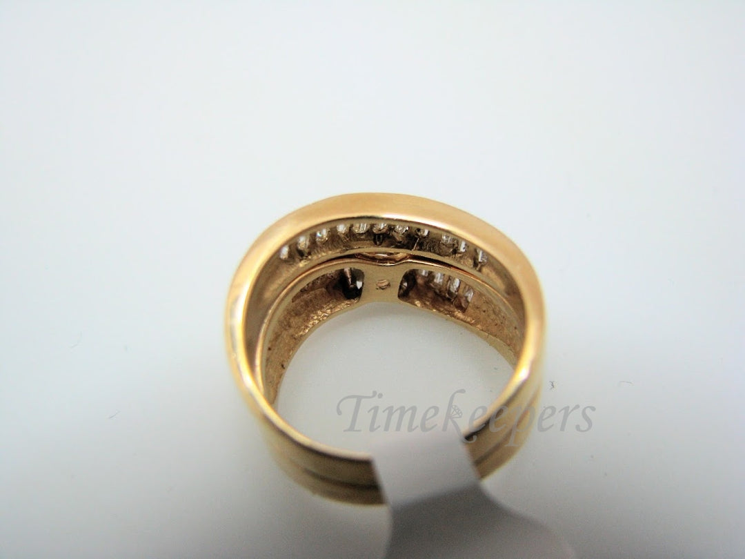 H316 Gorgeous Diamond 14k Yellow Gold Wedding Ring Set in Size 6.0