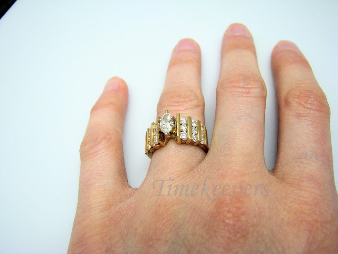 H322 Stunning Diamond 14k Yellow Gold Wedding Ring in Size 4.75