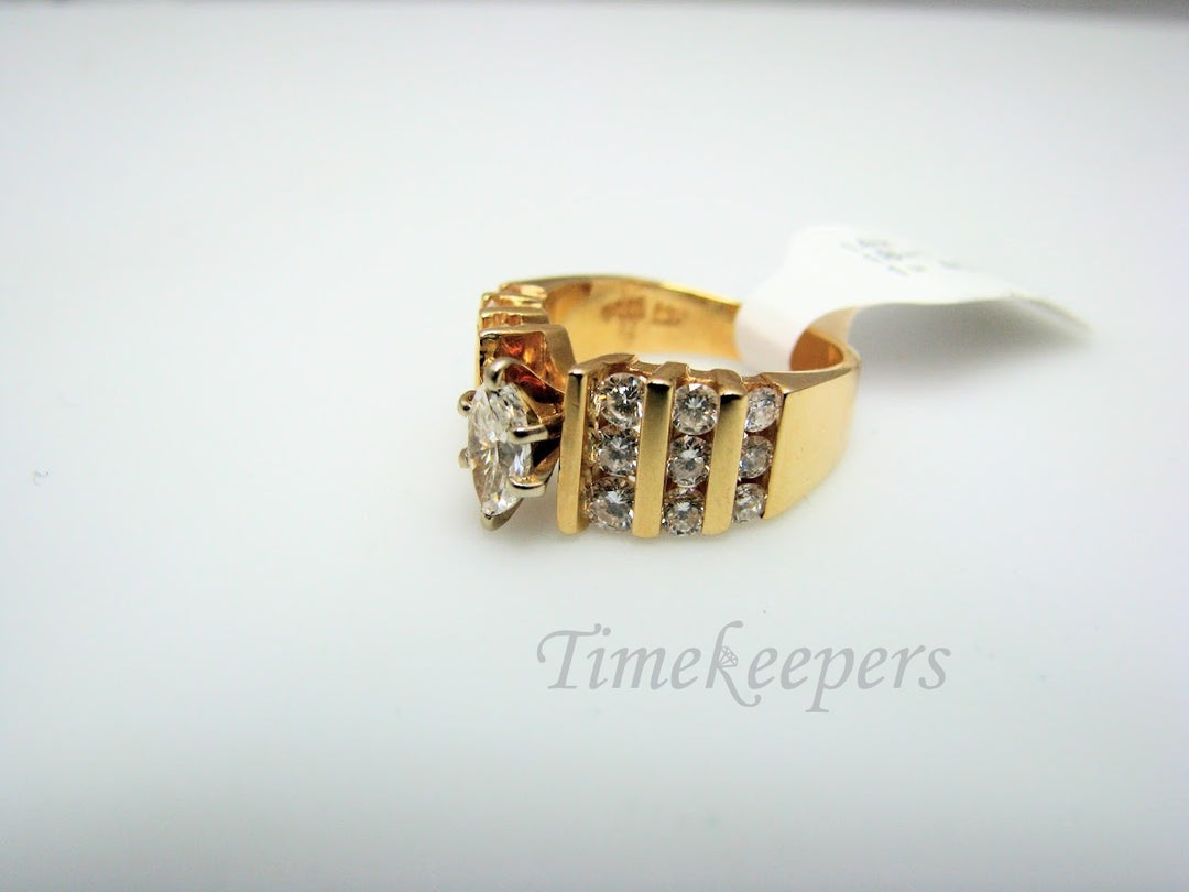 H322 Stunning Diamond 14k Yellow Gold Wedding Ring in Size 4.75