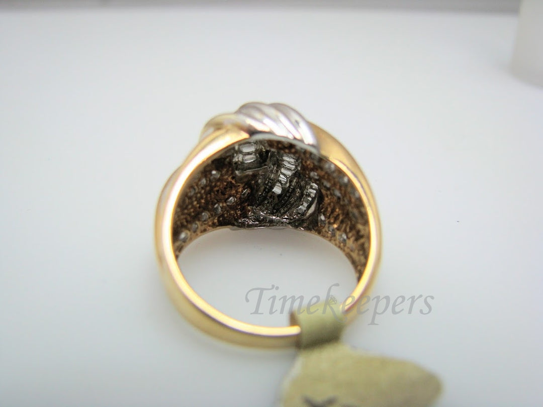 H326 Beautiful Diamond 14k Yellow and White Gold Ring in Size 7.25