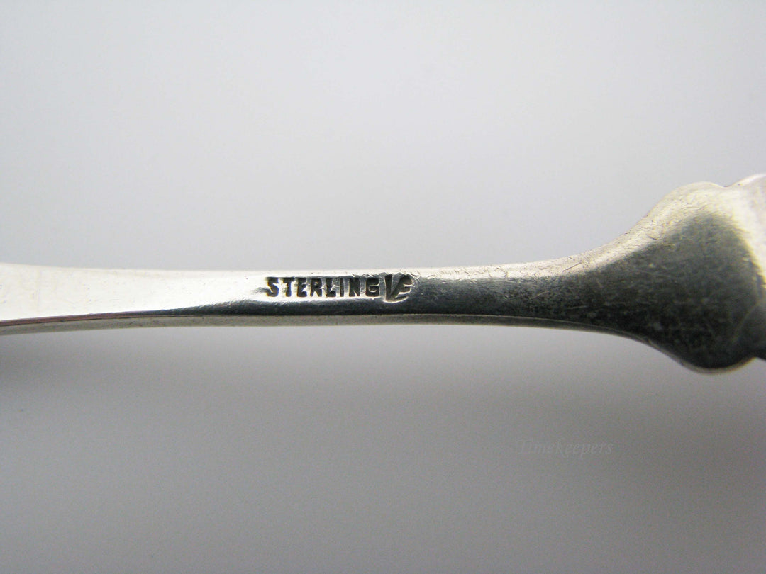 j196 Vintage Collectible Sterling Silver Cocktail Fork with Enamel Maple Leaf