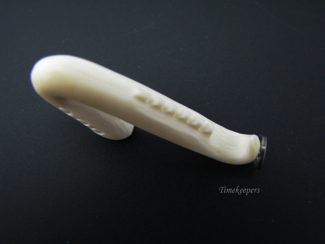 c673 Vintage Carved Bone Saxaphone Pendant/ Charm