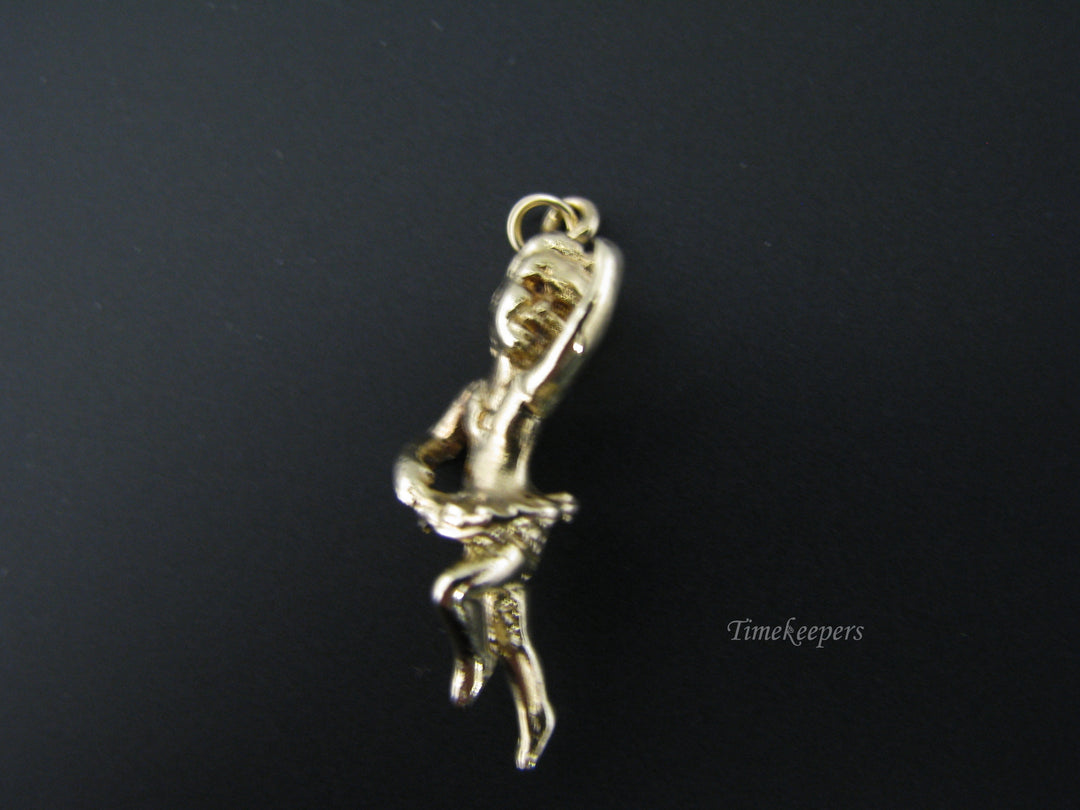 c674 Cute Dancing Ballerina 14k Gold Charm/ Pendant