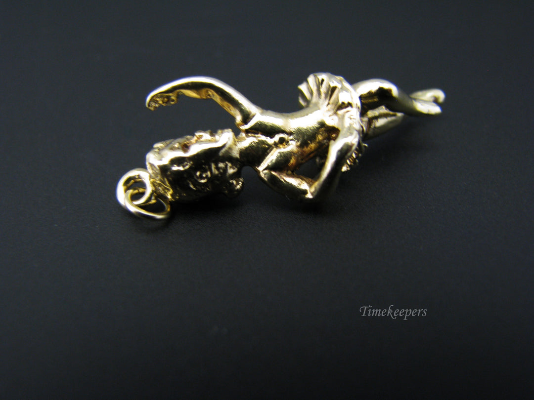 c674 Cute Dancing Ballerina 14k Gold Charm/ Pendant