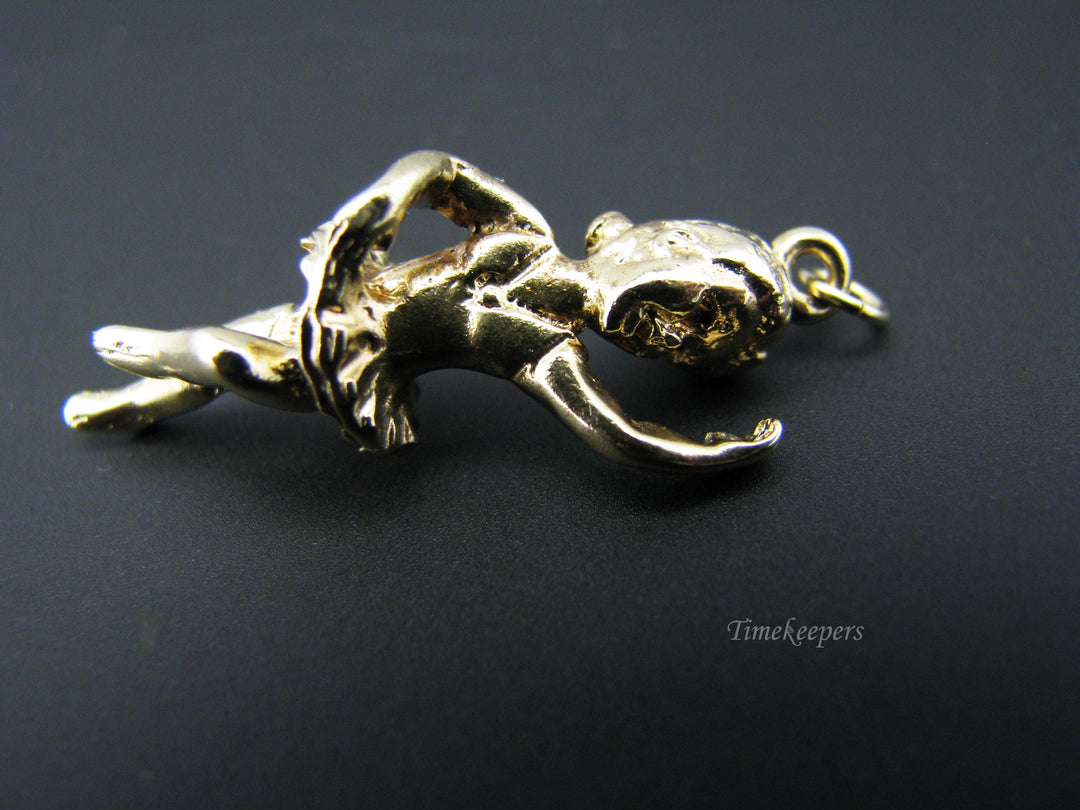 c674 Cute Dancing Ballerina 14k Gold Charm/ Pendant