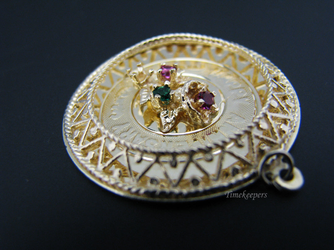 C675 Vintage 14k Gold Pendant - "Happy Anniversary"