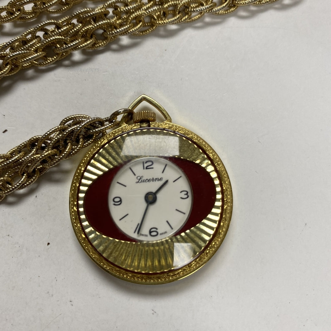r834 Vintage Lucerne Unisex Gold Tone Swiss Mechanical Pocket Watch Vintage Antique Gold tone Vermeil
