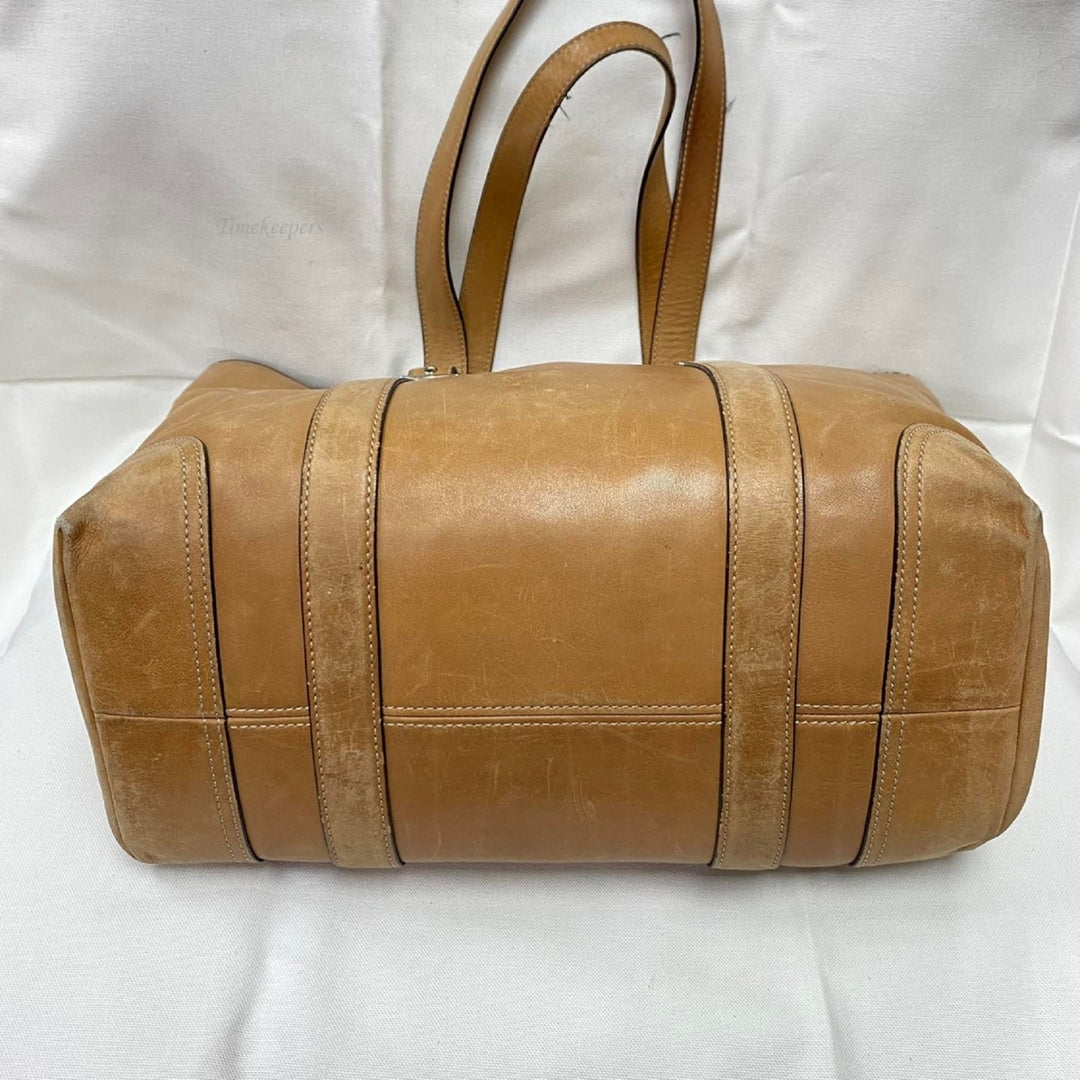 m350 Vintage Coach Hampton Large Carryall Tote Bag Purse Leather Camel J05I-6491
