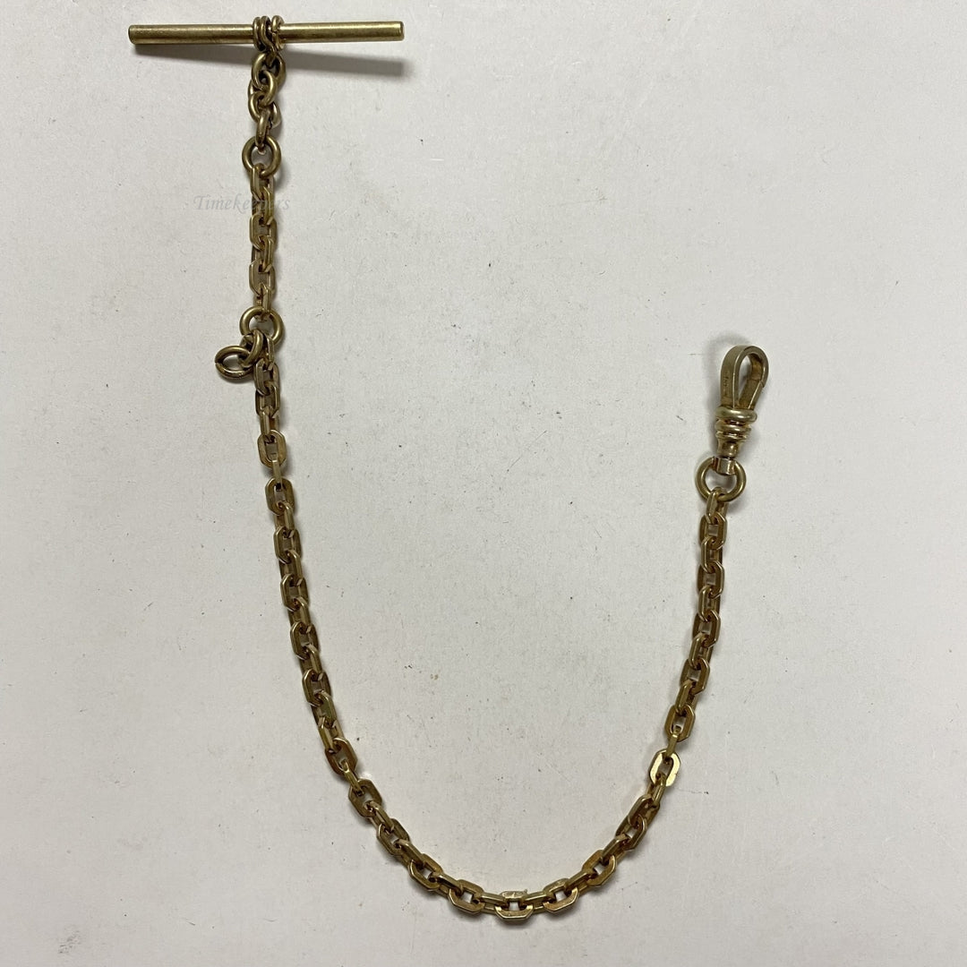 m622 Antique Gold Filled Vest Pocket Watch Link Chain 9.5" Gold Tone
