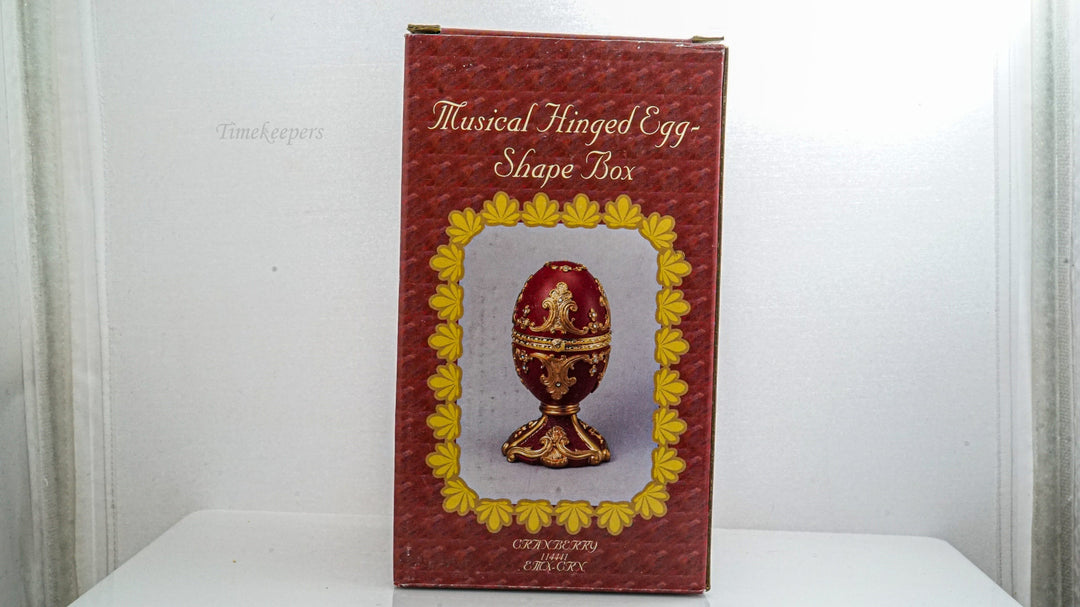 K144 Musical Hinged Egg Shape Music Box