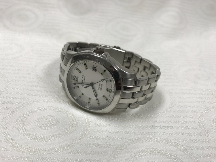 a107 Original Dakota Silver Tone 330 Feet 21 Jewels Automatic Men's Wrist Watch