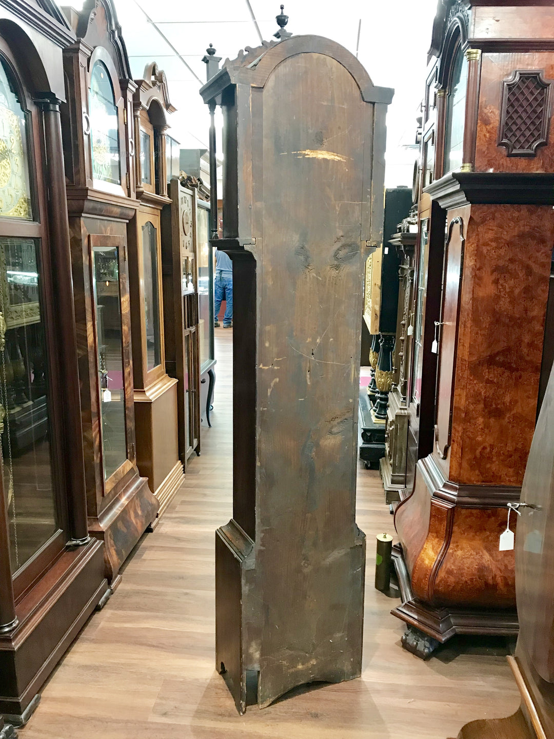 c015c Antique Working Early American Wood Work S.Hadley Tall Grandfather Clock