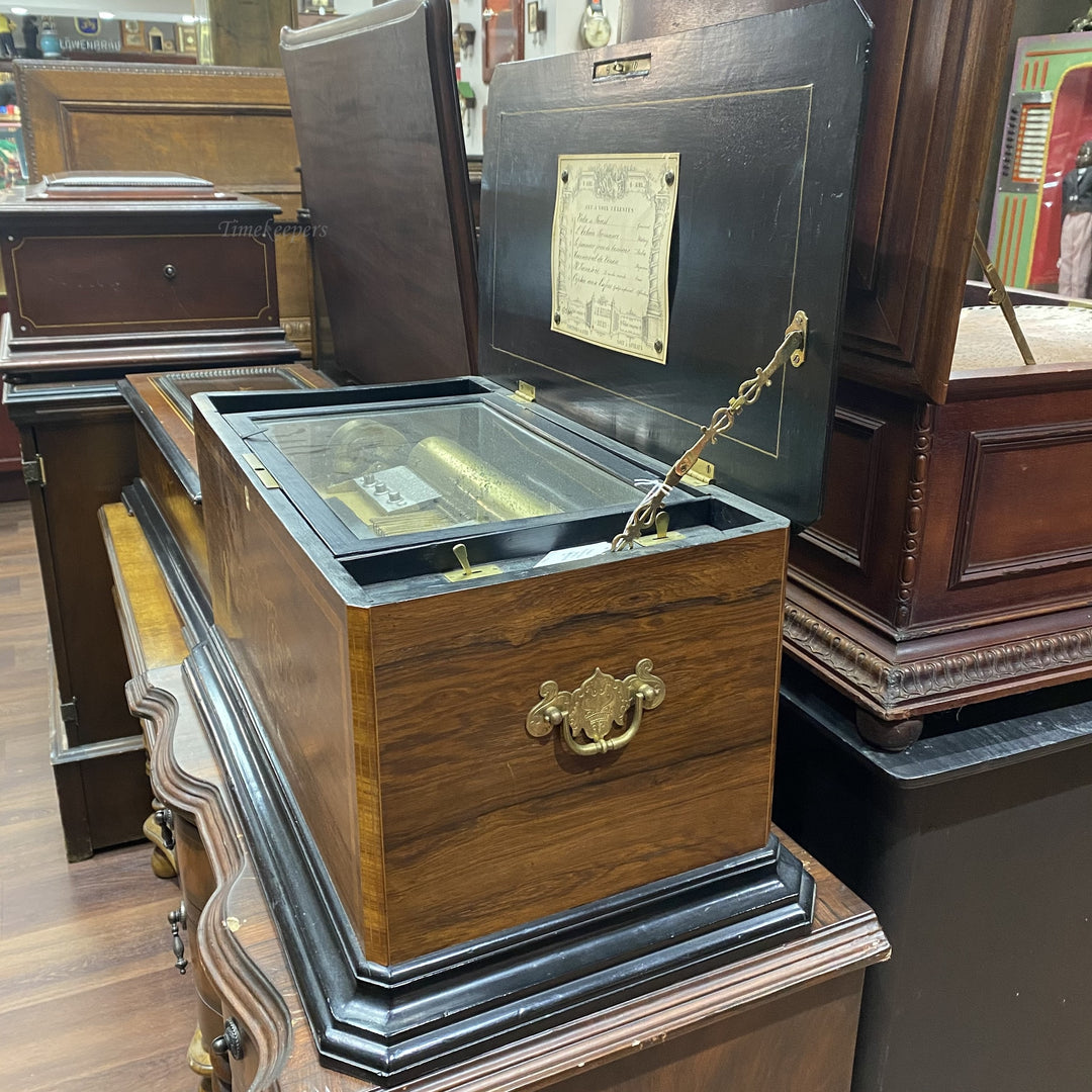 c092c Antique 1800's Collectible Organ Musical Box Working Condition