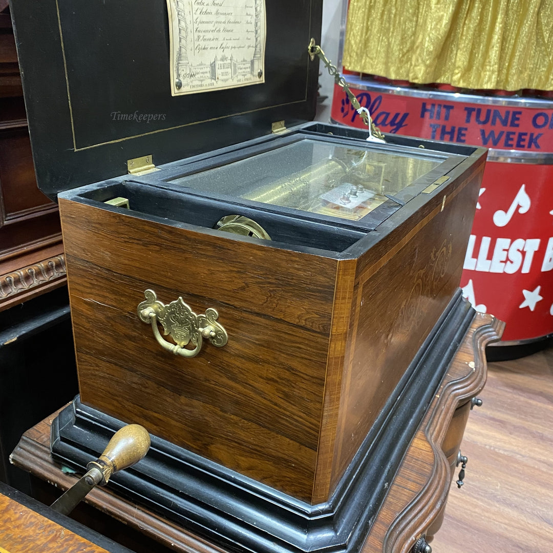 c092c Antique 1800's Collectible Organ Musical Box Working Condition