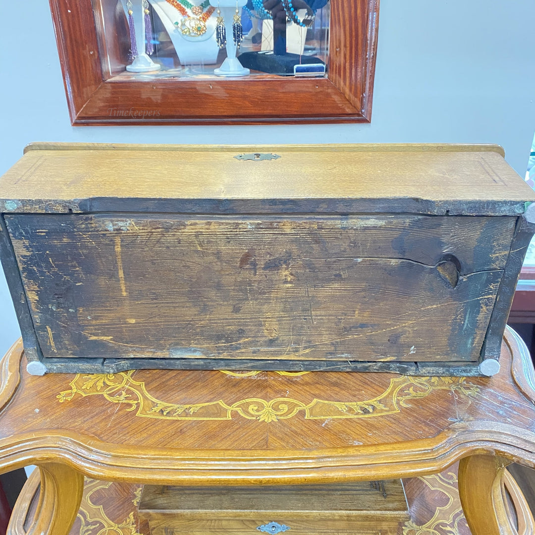 c112c Antique 1800's Wooden Musical Box Working Condition