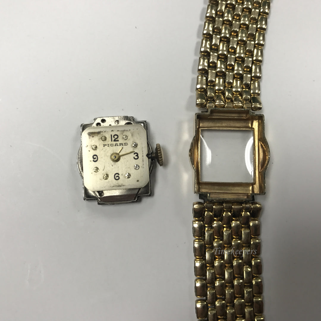 d018 Vintage Original Picard 17J Hand winding Gold Tone Lady's Wrist Watch
