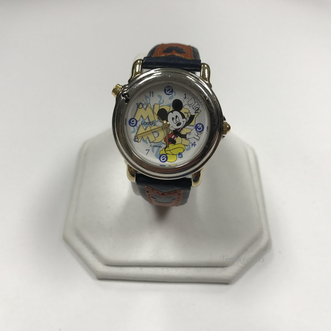 d254 Vintage Lorus Disney Mickey Stainless Steel Water Resist Quartz Wrist Watch