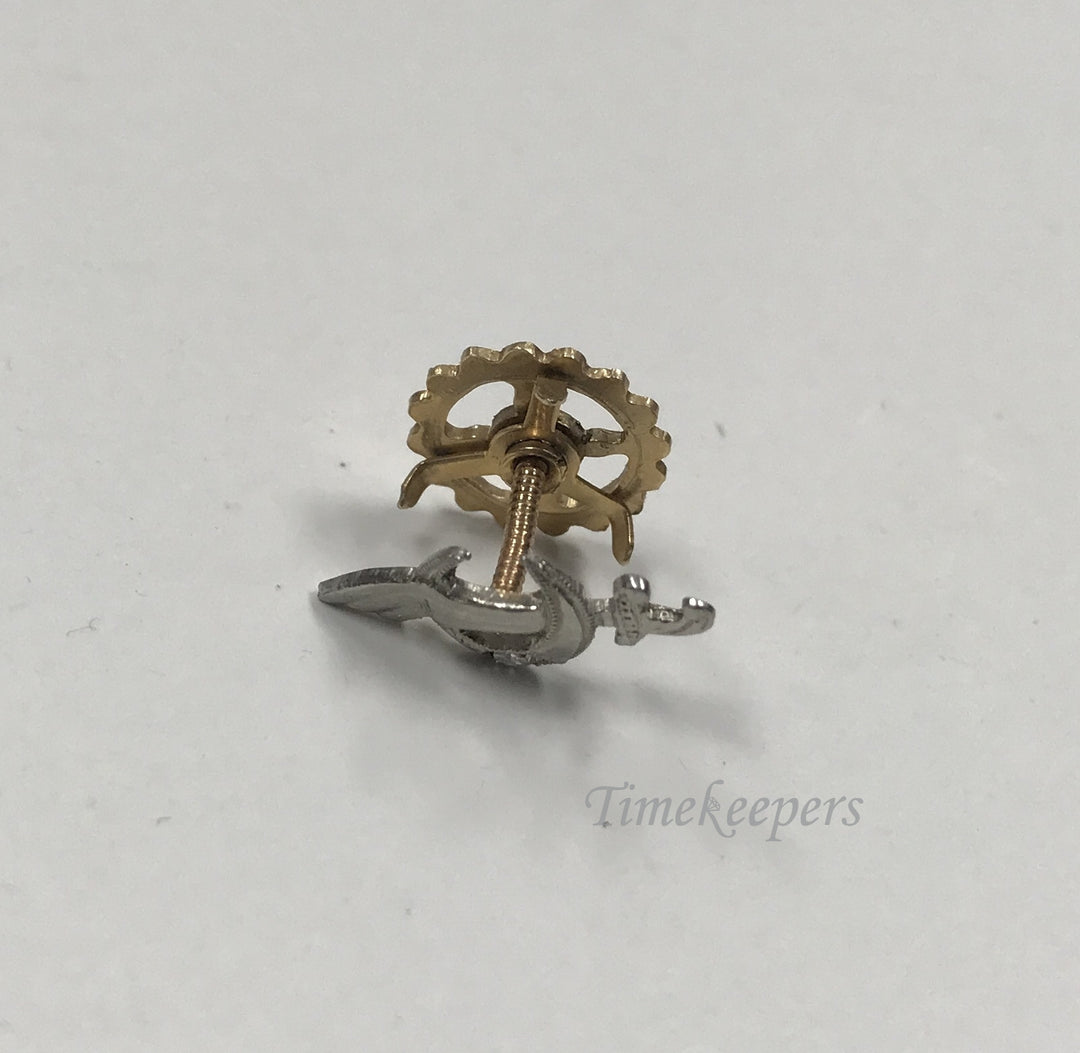 d260 Vintage Authentic 14K White Gold Diamond Shriners Lapel pin or Hat Pin
