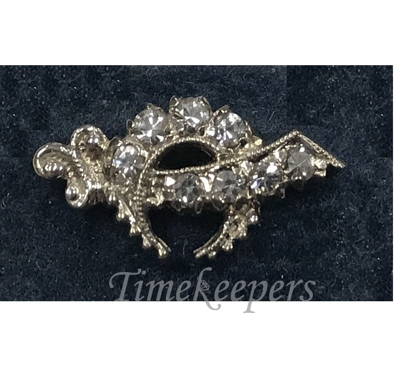 d261 Vintage Authentic 14K White Gold (8) Diamonds Shriners Lapel pin or Hat Pin