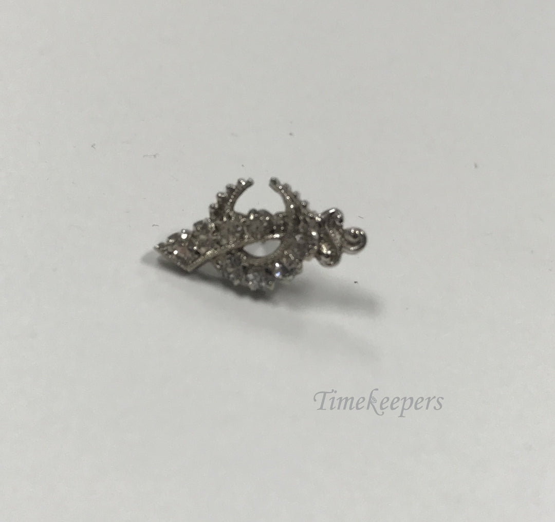 d261 Vintage Authentic 14K White Gold (8) Diamonds Shriners Lapel pin or Hat Pin