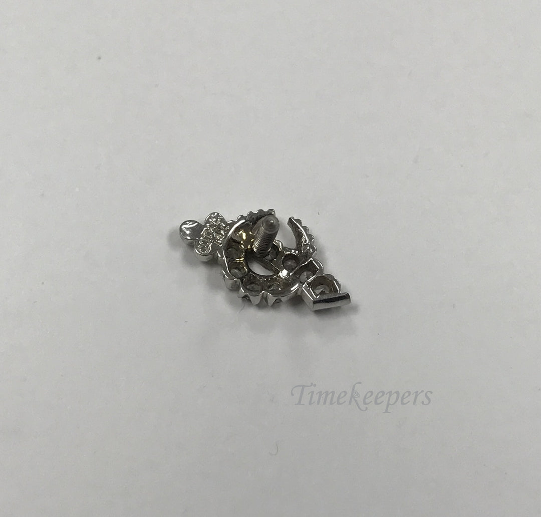 d261 Vintage Authentic 14K White Gold (8) Diamonds Shriners Lapel pin or Hat Pin