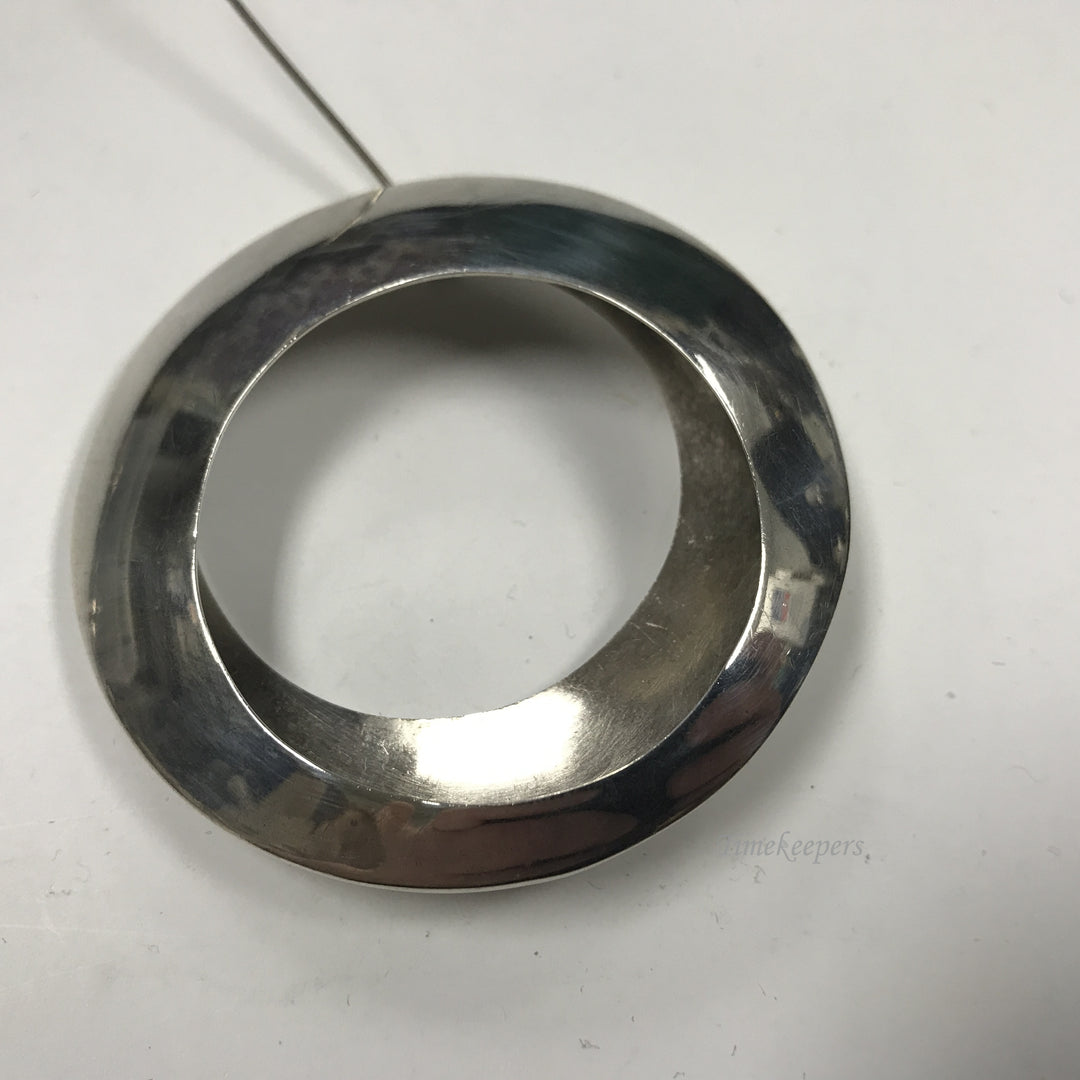 d272 Vintage Sterling Silver Open Circle Unisex Brooch Pin Sandor 925