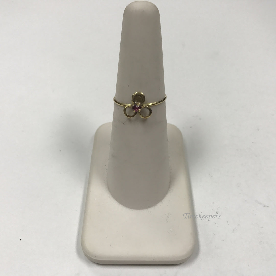 d320 Vintage 3pc Set of 14K Yellow Gold Flower Ring & Earrings with Pink Stones