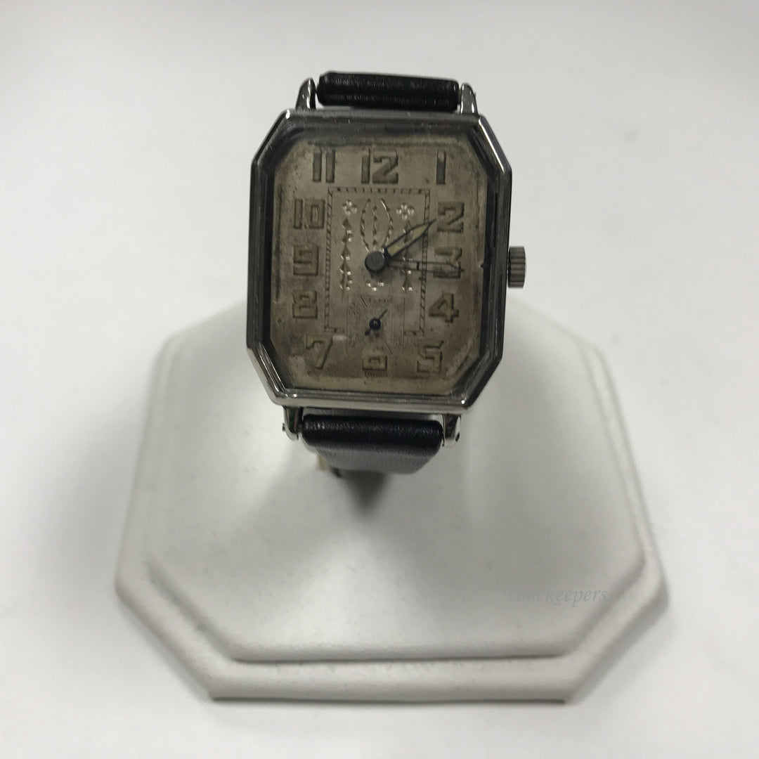 d328 Vintage Authentic Bedford Swiss 6J Silver Tone Mechanical Wrist Watch 2Adj
