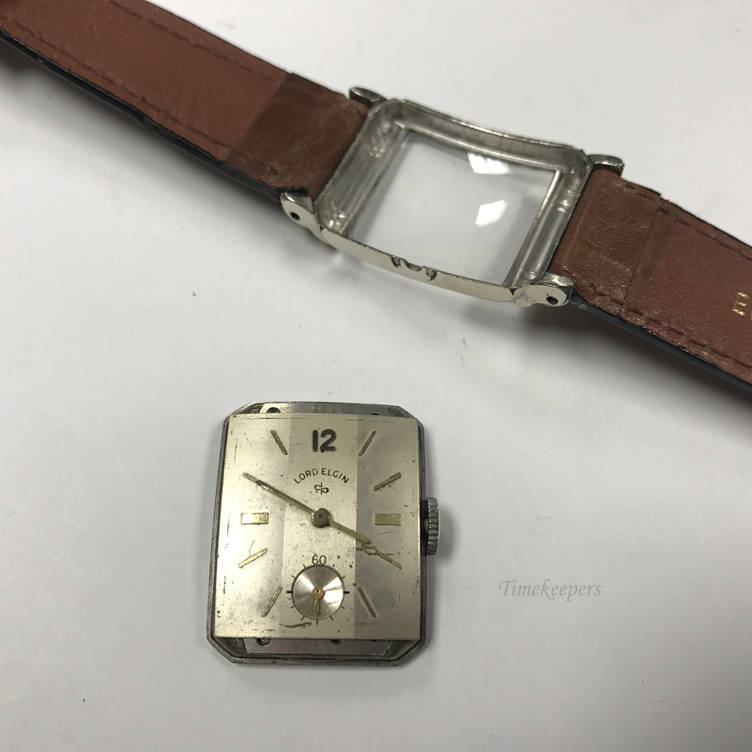 d330 Vintage Lord Elgin 10K RGP Bezel Stainless Steel Mechanical Wrist Watch