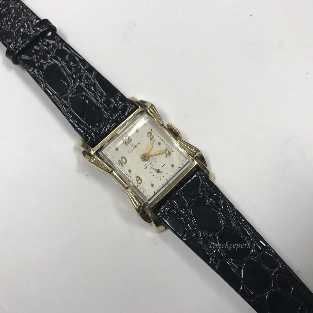 d346 Vintage Swiss Clarin 17Jewels Gold Tone Mechanical Men's Wrist Watch