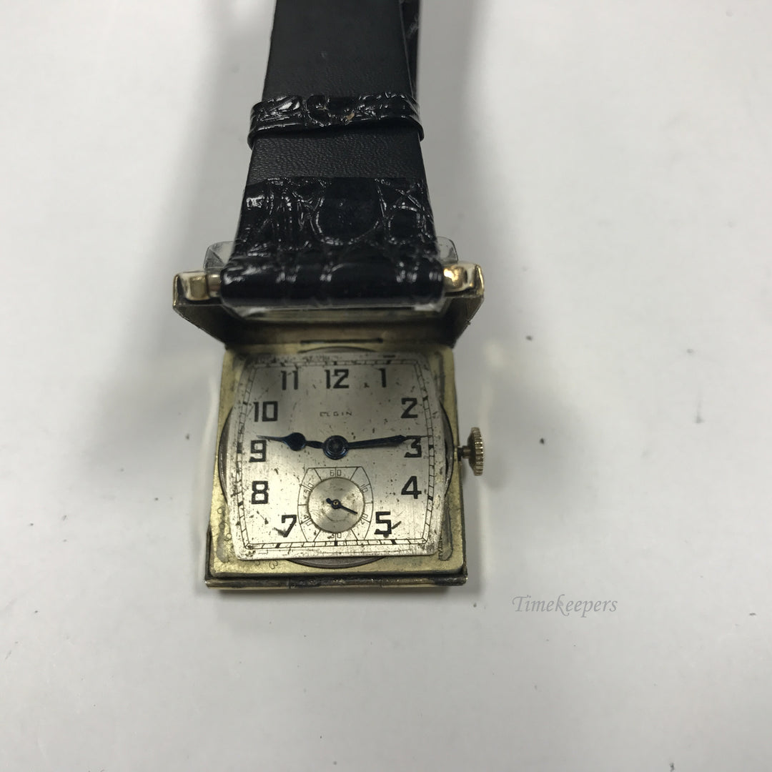 d349 Vintage Authentic Elgin Gold Tone Mechanical Men's Wrist Watch