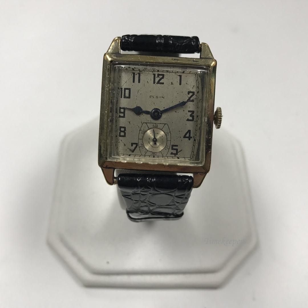 d349 Vintage Authentic Elgin Gold Tone Mechanical Men's Wrist Watch